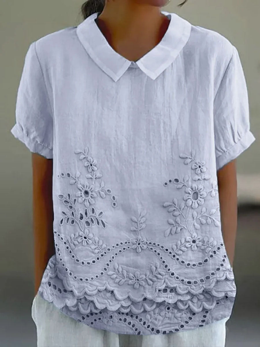 Lily | Floral Embroidered Shirt
