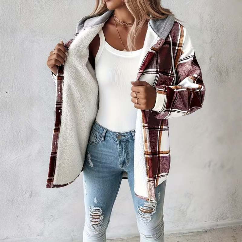 Brigitte | Cozy Plaid Jacket