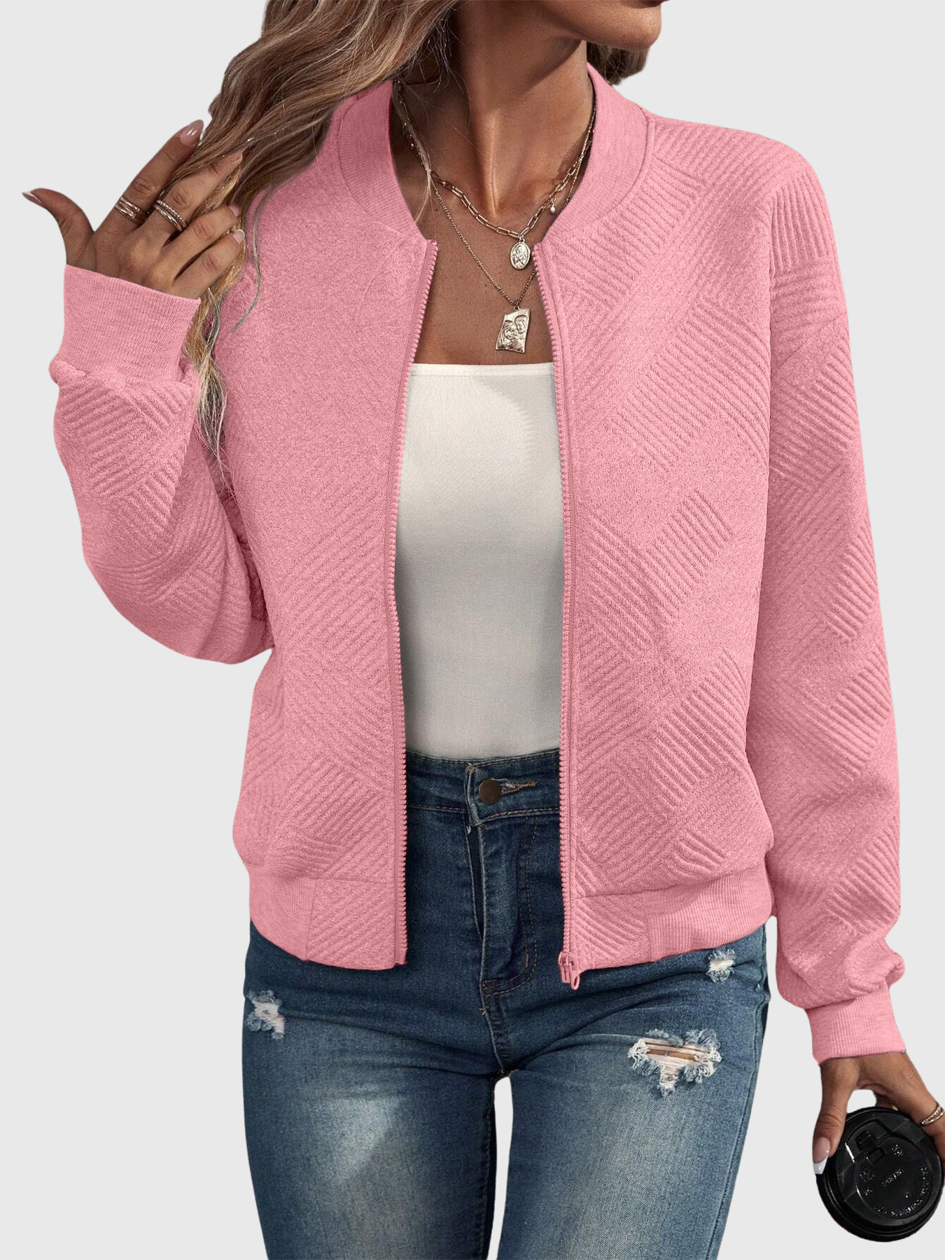 Laurie | Textured Zip Jacket