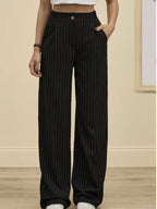Noelle | High Waist Striped Trousers