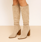 Suede Block Heel Boots