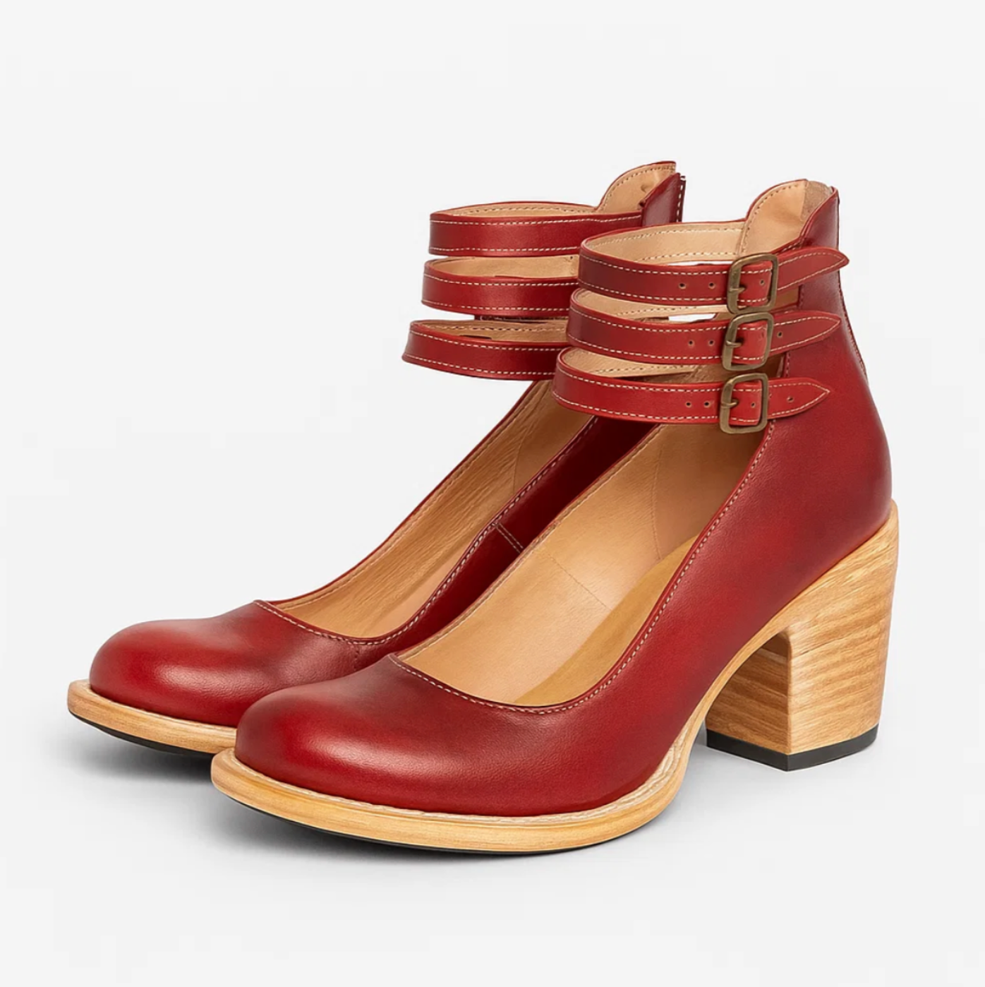 Vintage Elegance Leather Heels