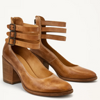 Vintage Elegance Leather Heels