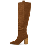 Suede Block Heel Boots