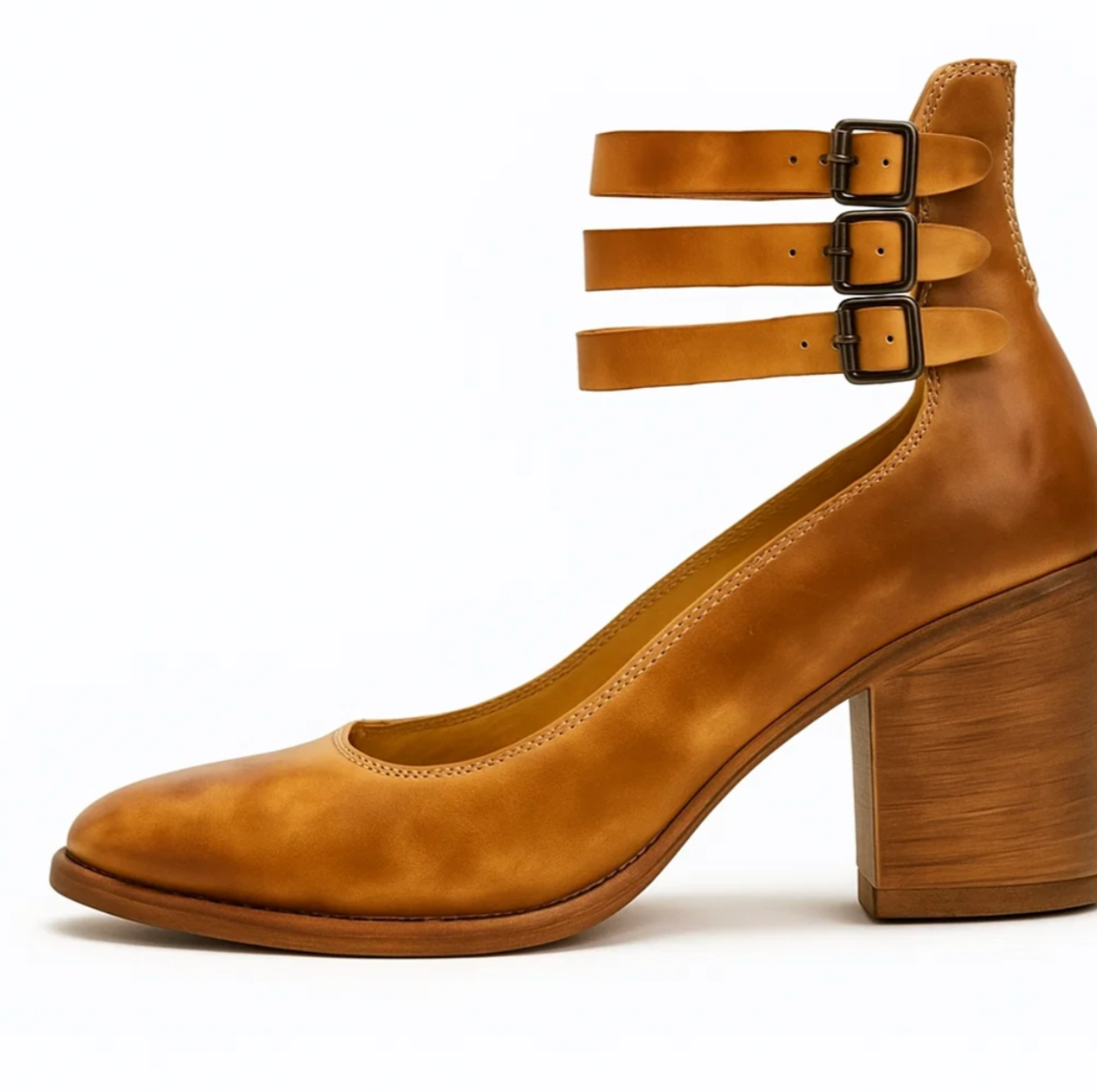 Vintage Elegance Leather Heels