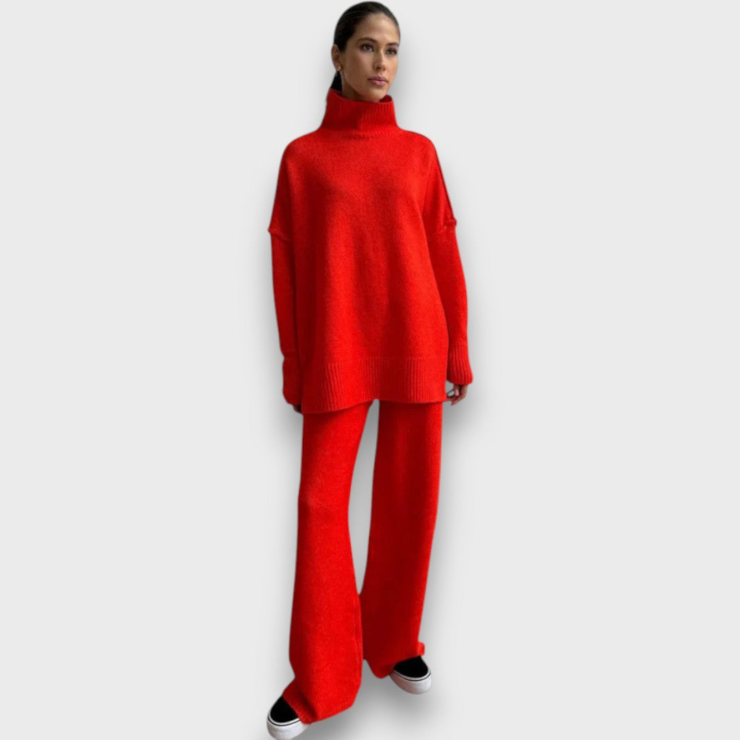 Gevanna | Two-Piece Knitted Set with Roll Neck